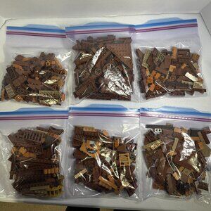 Genuine LEGO Bulk Lot - Bag of 100 Brown Pcs Various Szes & Shapes-No Mini Figs